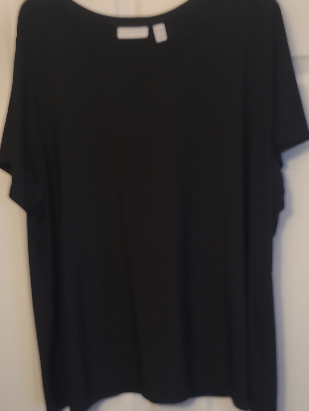Susan Graver Black Short-Sleeve Crewneck Shirt